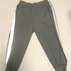 Olive green Joggers with Silver Stripes